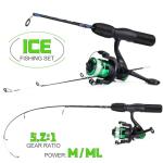 Sougayilang Ice Fishing Kit,Fishing Rod Combo and Sensitive Ice Spinning Reel for Perch，Walleye，Trout, Bass, Panfish Bluegill Crappie, 26'' Medium