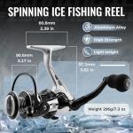 WIDDEN Ice Fishing Rod and Reel Combo, 27" Medium Light Spinning Ice Fishing Pole, Ice Fishing Gear with Fishing Line Fishing Lures for Saltwater Freshwater Trout Bass Walleye