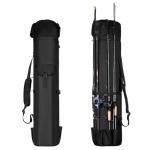 Wowelife Fishing Rod Carrier Bag, Fishing Reel Organizer Pole Storage Bag Upgraded for Fishing and Traveling, A Fishing Gift for Men, Father and Friends(Black)