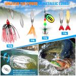 PLUSINNO Fishing Lures Tackle Box Gifts for Men, Bass, Trout Fishing Gear for Saltwater & Freshwater Including Topwater Lures, Hooks, Spinnerbaits