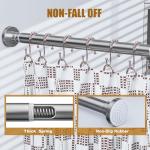 Ausemku Shower Curtain Rod 32-80 Inch Adjustable - 1 Inch Diameter Heavy Duty No drill Spring Tension Shower Rod, Non-Slip Rustproof Telescopic Rod for Bathroom, Nickel
