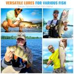 PLUSINNO Fishing Lures Tackle Box Gifts for Men, Bass, Trout Fishing Gear for Saltwater & Freshwater Including Topwater Lures, Hooks, Spinnerbaits