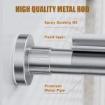 Ausemku Shower Curtain Rod 32-80 Inch Adjustable - 1 Inch Diameter Heavy Duty No drill Spring Tension Shower Rod, Non-Slip Rustproof Telescopic Rod for Bathroom, Nickel