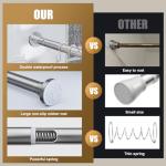 Ausemku Shower Curtain Rod 32-80 Inch Adjustable - 1 Inch Diameter Heavy Duty No drill Spring Tension Shower Rod, Non-Slip Rustproof Telescopic Rod for Bathroom, Nickel