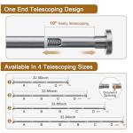 Ausemku Shower Curtain Rod 32-80 Inch Adjustable - 1 Inch Diameter Heavy Duty No drill Spring Tension Shower Rod, Non-Slip Rustproof Telescopic Rod for Bathroom, Nickel