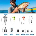 SANWEAL Fishing Weights Kit - Assorted Sinkers Lead Jigs Swivels - Bullet Pyramid Split Shot Egg Weights - Freshwater Saltwater Bass Catfish Walleye Tackle Box(Pro Kit 88 Pcs/15 Types)