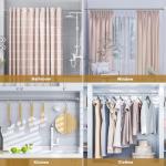 Ausemku Shower Curtain Rod 32-80 Inch Adjustable - 1 Inch Diameter Heavy Duty No drill Spring Tension Shower Rod, Non-Slip Rustproof Telescopic Rod for Bathroom, Nickel