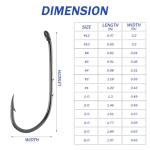 Dr.Fish 100 Pack Baitholder Hooks Freshwater Fishing Hooks, Down Eye, Offset, Walleye/Trout/Crappie/Panfish/Bluegill Saltwater Fishing #10