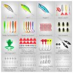WITOROR Fishing Lures, 144Pcs Tackle Box Included Crankbaits, Spoon, Hooks, Jigs, Weights and More Other Accessories, Fishing Bait Lure Gear Teasers Kit Gifts for Men Bass Freshwater