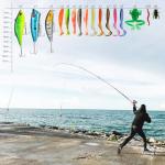 WITOROR Fishing Lures, 144Pcs Tackle Box Included Crankbaits, Spoon, Hooks, Jigs, Weights and More Other Accessories, Fishing Bait Lure Gear Teasers Kit Gifts for Men Bass Freshwater