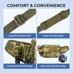 KastKing BaitSpace Waist Bag – Waterproof Tackle Storage Bag With Adjustable Belt, Fishing Fanny Pack for Men, Soft Bait Organizer, 3600 Utility Box, Rod Holder, Nylon, Khaki Camo
