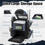 Piscifun Fishing Tackle Backpack with Rod Holders & 4 Tackle Boxes, Outdoor Fishing Bag with Waterproof Rain Cover Black