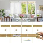YNL Shower Curtain Rod 34-82 Inches (2.8-6.8ft) Adjustable Spring Shower Rod No Drilling, Non-Slip, Never Rust, Stainless Steel, Suitable for Bathroom Window Living room, Gold
