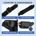 KastKing BaitSpace Waist Bag – Waterproof Tackle Storage Bag With Adjustable Belt, Fishing Fanny Pack for Men, Soft Bait Organizer, 3600 Utility Box, Rod Holder, Nylon, Black Camo