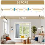 YNL Shower Curtain Rod 34-82 Inches (2.8-6.8ft) Adjustable Spring Shower Rod No Drilling, Non-Slip, Never Rust, Stainless Steel, Suitable for Bathroom Window Living room, Gold