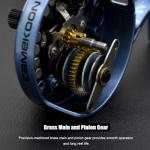 CAMEKOON Snow Storm 600 Inline Ice Fishing Reel, High Line Capacity, 8 Button Magnetic Drop Speed Control System, 3.0:1 Gear Ratio, 6.2 OZ Lightweight Graphite Frame with CNC-Machined Aluminum Spool