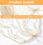 Decorative Fishing Net, 40 x 80 Inch Fish Net Decorations, Fishing Netting Decor for Ocean Themed Party Beach Coastal Bedroom (Beige)