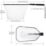 GOODCAT Fly Fishing Net, Bass Trout Landing Net, Folding Fishing Nets Fresh Water, Safe Fish Catching or Releasing, Fly Fishing net Magnetic Release