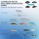 9PCS Full-Swim Layer Hard Fishing Lures Kit with Tackle Box | Bass Trout Fishing Lures Set Including Minnows, VIBs, Spinnerbaits | Freshwater & Saltwater Fishing Gear | Ideal 2026 Gift for Anglers