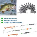 Tasdurian 21 Piece Pro Snap Weight Kit Trolling System Include 14 Tungsten Weights 7 Red Clips Bullet Shape for Walleye Fishing Saltwater Freshwater Fishing