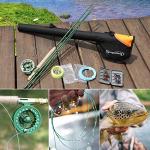 Sougayilang Saltwater Freshwater Fly Fishing Rod with Reel Combo Kit-Green