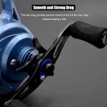 CAMEKOON Snow Storm 600 Inline Ice Fishing Reel, High Line Capacity, 8 Button Magnetic Drop Speed Control System, 3.0:1 Gear Ratio, 6.2 OZ Lightweight Graphite Frame with CNC-Machined Aluminum Spool