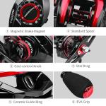 YACUYU Fishing Reels Baitcaster Reel - 7.3:1 Gear Ratio Magnetic Braking System Carbon Fiber Drag Low Profile 6+1 Ball Bearings Fish Casting Baitcasting Fishing Reel