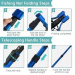 Fishing net (Retractable 19.68, Blue, 48in)