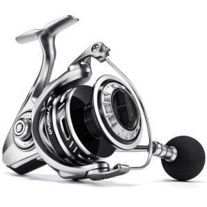 Piscifun NautiX Spinning Reel, Aluminum Spinning Fishing Reel, CNC Aluminum Gear, 33LBs Max Drag, 8+1 Sealed BB, 5.4:1 Gear Ratio, Smooth Powerful Freshwater Saltwater Reel, 5000 Series