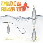 20 Pieces Drop Fishing Weights Sinkers Kit, Bullet Raindrop Streamlined Fishing Weight for Freshwater Saltwater Casting Removable Drifting Bottom Fishing Accessory (0.35 oz)