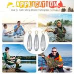 20 Pieces Drop Fishing Weights Sinkers Kit, Bullet Raindrop Streamlined Fishing Weight for Freshwater Saltwater Casting Removable Drifting Bottom Fishing Accessory (0.35 oz)