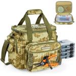 KastKing BaitSpace Fishing Tackle Bag With 4 Tackle Boxes & Removable Bait Binder, Water-Resistant Tackle Storage, Durable Fishing Gear, Adjustable Shoulder Strap