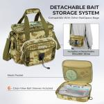 KastKing BaitSpace Fishing Tackle Bag With 4 Tackle Boxes & Removable Bait Binder, Water-Resistant Tackle Storage, Durable Fishing Gear, Adjustable Shoulder Strap