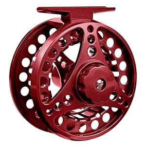 FANGBLUE Fly Fishing Reel Aluminum Alloy 5/6 WT Large Arbor 2+1BB Interchangeable for Saltwater and Freshwater Fly Wheel 5/6 WT (Wine Red)