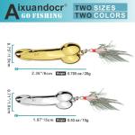 Bass Fishing Lure, Fishing Spoons, Topwater Lures with Trebles Hooks, Trout Lures, Tackle for Freshwater and Saltwater, Gifts for Men Father' s Day