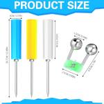 Soulchen Fishing Rod Holder 3 Pack Fishing Pole Holders for Ground 12 Inch and 10 Free Bell Alarm Galvanized Steel Reinforced PVC for Bank Bank Ground Sand Beach(Blue Yellow White)