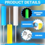 Soulchen Fishing Rod Holder 3 Pack Fishing Pole Holders for Ground 12 Inch and 10 Free Bell Alarm Galvanized Steel Reinforced PVC for Bank Bank Ground Sand Beach(Blue Yellow White)