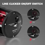 KastKing ReKon Line Counter Trolling Fishing Reel, Round Baitcasting Reels, Left Handed, Size 30