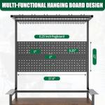 ahomrt Large Fishing Rod Storage Rack with Pegboard, Rolling Tackle Organizer Cart, Multi-Tier Fishing Gear Stand for Rods, Reels, Tackle Boxes & Bag, Heavy Duty Metal Rod Holders with Lockable Wheels