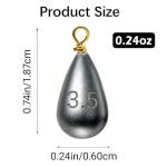 40pcs 3.5g Fishing Sinkers Kit for Bass & Catfish