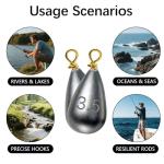 40pcs 3.5g Fishing Sinkers Kit for Bass & Catfish