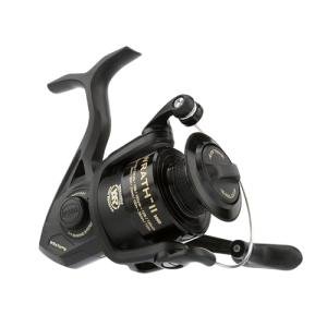 PENN Wrath II Saltwater Spinning Fishing Reel, Size 3000, Right/Left Handle Position, Corrosion-Resistant Graphite Body, Machined Anodized Aluminum Spool, Black/Gold