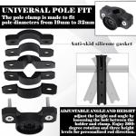 Seenelling 2 Pcs Pole Mount Fishing Rod Holders for Bike Rack Rotatable Fishing Chair Pole Holders with Clamp for Boat Bicycle Motorcycle Kayak Cart (Black)