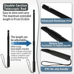 SEASPRO Rubber Fishing Net with Telescoping Handle Length: 59" Depth:19.7" Hoop: 23"x18" Silicone Extendable Aluminum Alloy Large Pier/Fly/Kayak/Fishpond/Crab/Saltwater Landing Fish Net Fishing Gear