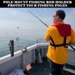 Seenelling 2 Pcs Pole Mount Fishing Rod Holders for Bike Rack Rotatable Fishing Chair Pole Holders with Clamp for Boat Bicycle Motorcycle Kayak Cart (Black)