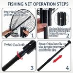 SEASPRO Rubber Fishing Net with Telescoping Handle Length: 59" Depth:19.7" Hoop: 23"x18" Silicone Extendable Aluminum Alloy Large Pier/Fly/Kayak/Fishpond/Crab/Saltwater Landing Fish Net Fishing Gear