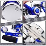PROBEROS Conventional Reel Trolling Reels - Lever Drag Deep Sea Ocean Big Game Offshore Jigging Fishing Reels - Blue Silver (500, Right)