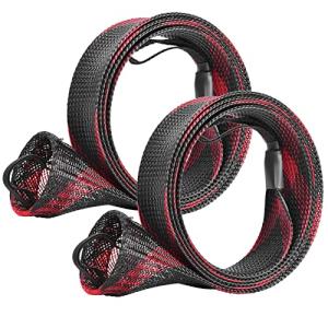 SF Standard Spinning Rod Sock Fishing Rod Sleeve Rod Cover Braided Mesh Rod Protector Pole Gloves Fishing Tools for Spinning Fishing Rod Black-Red-2PCS Fit Spinning Rod 6-1/2FT to 7-1/2FT