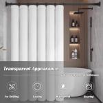 PREBENE Adhesive Shower Curtain Rod Holder, 4 Pcs Tension Rod Holders, No Drilling | Invisible Rod Retainer, Transparent Wall Mount Holder for Shower Curtain Rod(Rod Not Included)