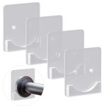 Lsnisni 4 Pack Adhesive Shower Curtain Rod Holder,Tension Curtain Rod Bracket, Drill Curtain Rod Holder or Adhesive Shower Rod Holders for Wall Two Installation Methods